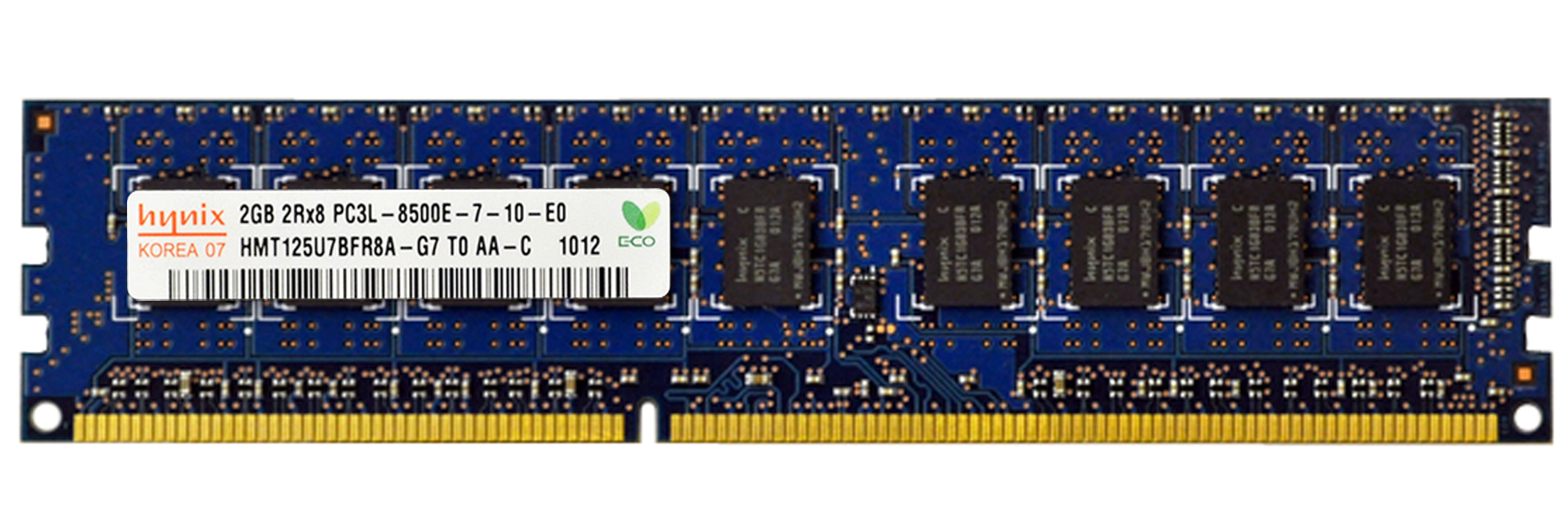 HMT125U7BFR8A-G7 Hynix 2GB PC3-8500 DDR3-1066MHz ECC Unbuffered CL7 240-Pin DIMM 1.35V Low Voltage Dual Rank Memory Module