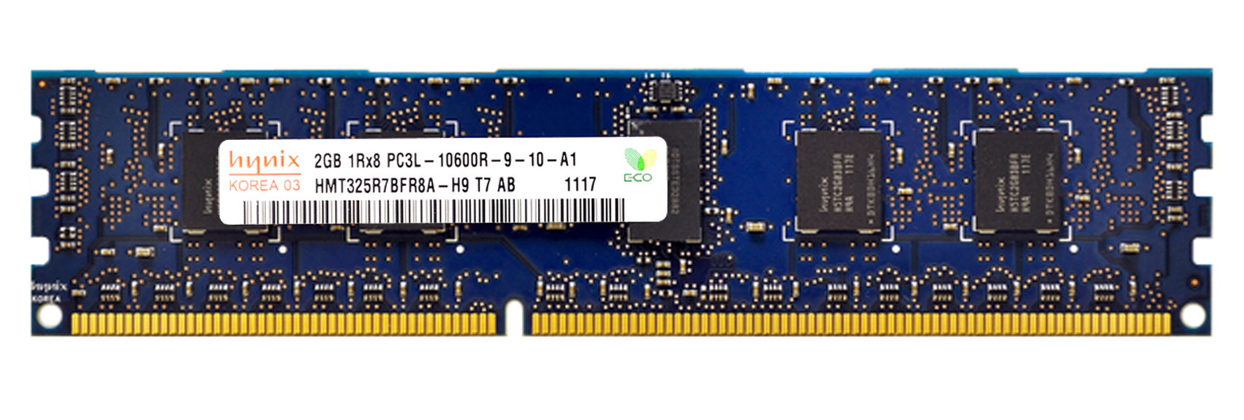 HMT325R7BFR8A-H9 Hynix 2GB PC3-10600 DDR3-1333MHz ECC Registered CL9 240-Pin DIMM 1.35V Low Voltage Single Rank Memory Module