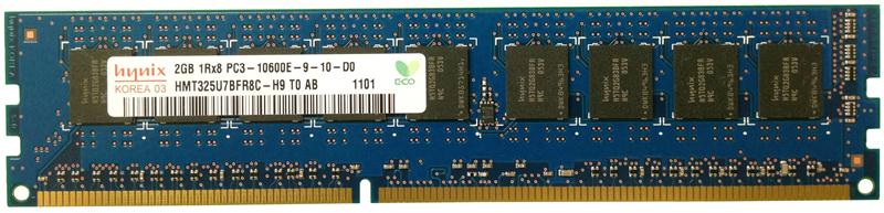 HMT325U7BFR8C-H9T0 Hynix 2GB PC3-10600 DDR3-1333MHz ECC Unbuffered CL9 240-Pin DIMM Single Rank Memory Module