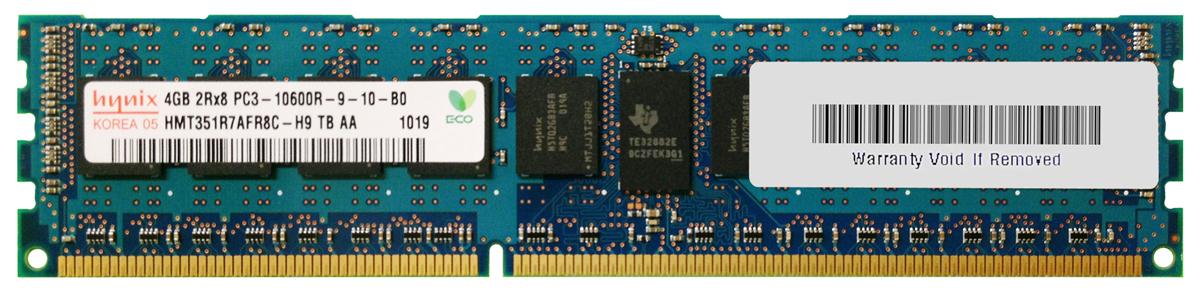 HMT351R7AFR8C-H9 Hynix 4GB PC3-10600 DDR3-1333MHz ECC Registered CL9 240-Pin DIMM Dual Rank Memory Module