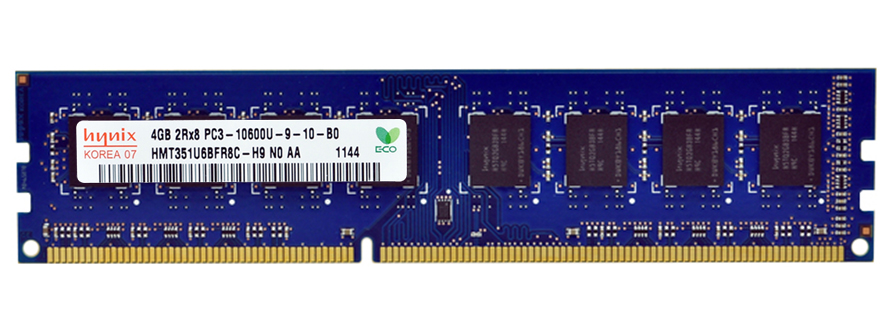 HMT351U6BFR8C-H9N0-AA Hynix 4GB PC3-10600 DDR3-1333MHz non-ECC Unbuffered CL9 240-Pin DIMM Dual Rank Memory Module