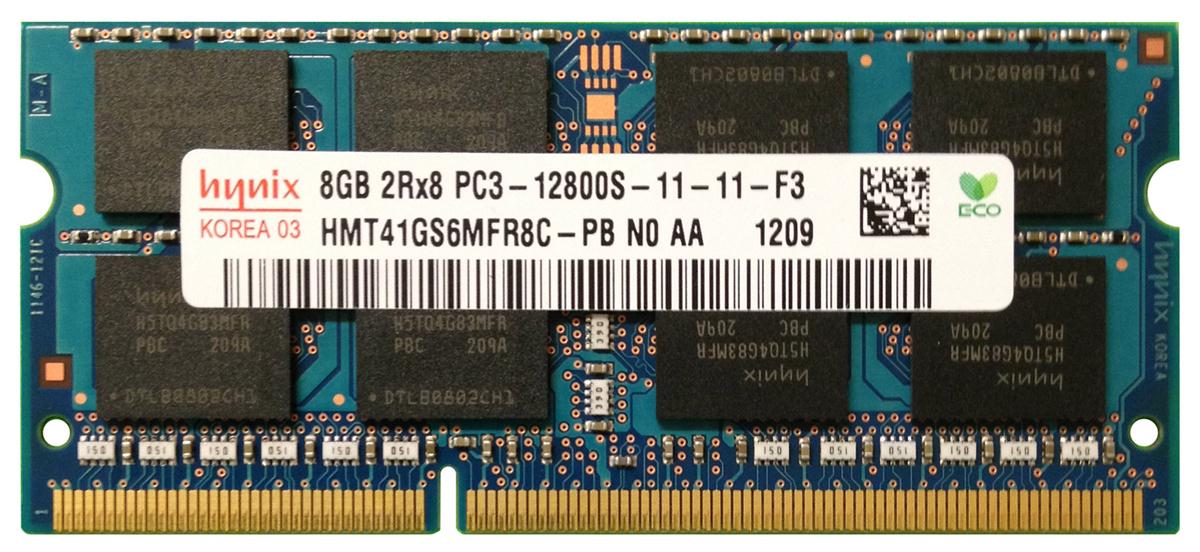 HMT41GS6MFR8C-PBN0 Hynix 8GB PC3-12800 DDR3-1600MHz non-ECC Unbuffered CL11 204-Pin SoDimm Dual Rank Memory Module