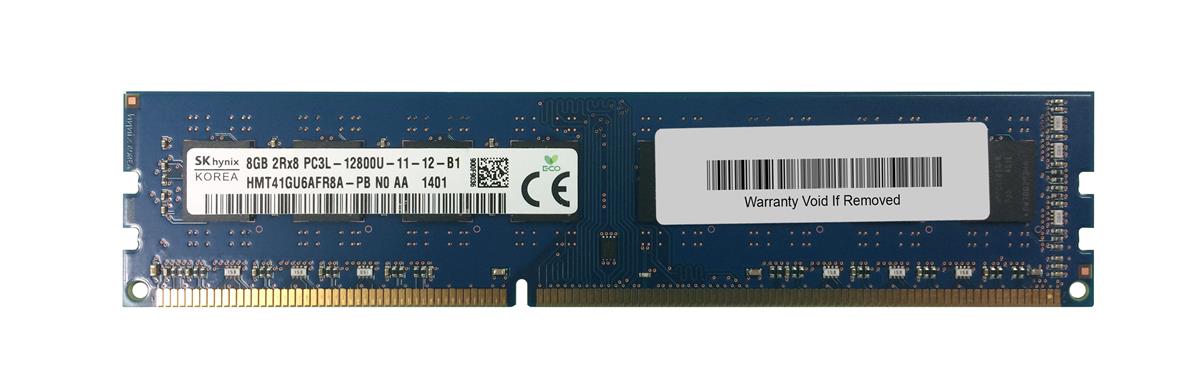 HMT41GU6AFR8A-PBN0-AA Hynix 8GB PC3-12800 DDR3-1600MHz non-ECC Unbuffered CL11 240-Pin DIMM 1.35V Low Voltage Dual Rank Memory Module
