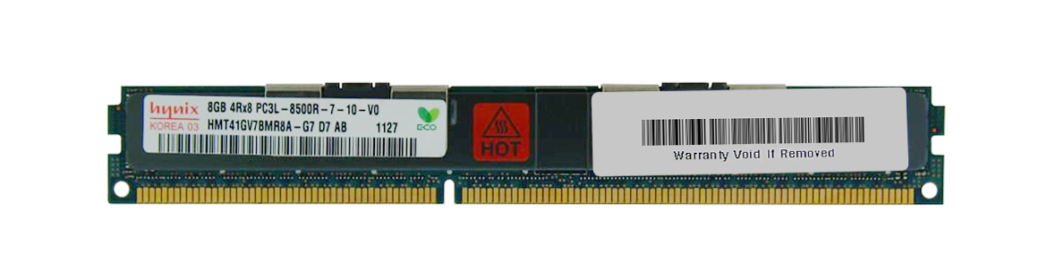 HMT41GV7BMR8A-G7 Hynix 8GB PC3-8500 DDR3-1066MHz ECC Registered CL7 240-Pin DIMM 1.35V Low Voltage Very Low Profile (VLP) Quad Rank Memory Module