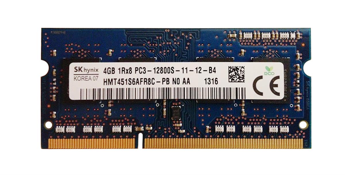 HMT451S6AFR8C-PBN0 Hynix 4GB PC3-12800 DDR3-1600MHz non-ECC Unbuffered CL11 204-Pin SoDimm Single Rank Memory Module