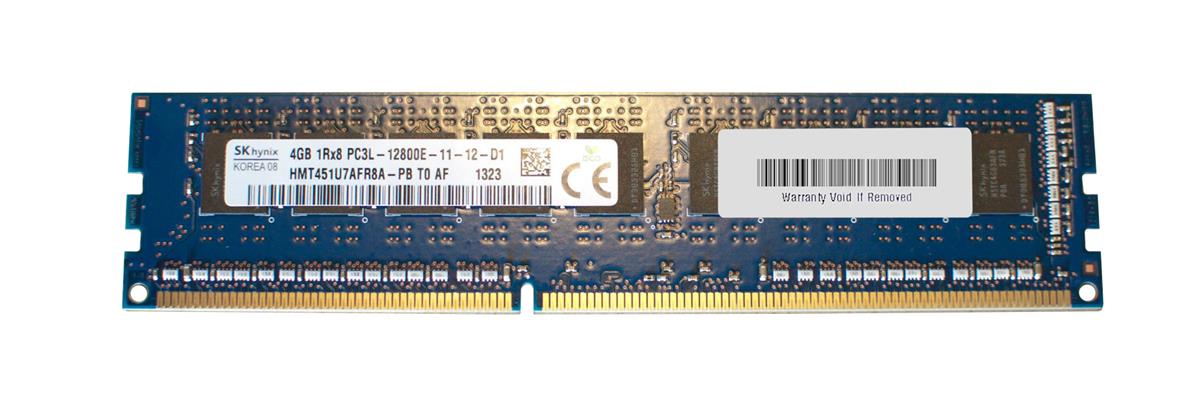 HMT451U7AFR8A-PB Hynix 4GB PC3-12800 DDR3-1600MHz ECC Unbuffered CL11 240-Pin DIMM 1.35V Low Voltage Single Rank Memory Module