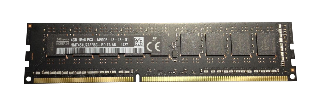 HMT451U7AFR8C-RDTA-AB Hynix 4GB PC3-14900 DDR3-1866MHz ECC Unbuffered CL13 240-Pin DIMM Single Rank Memory Module