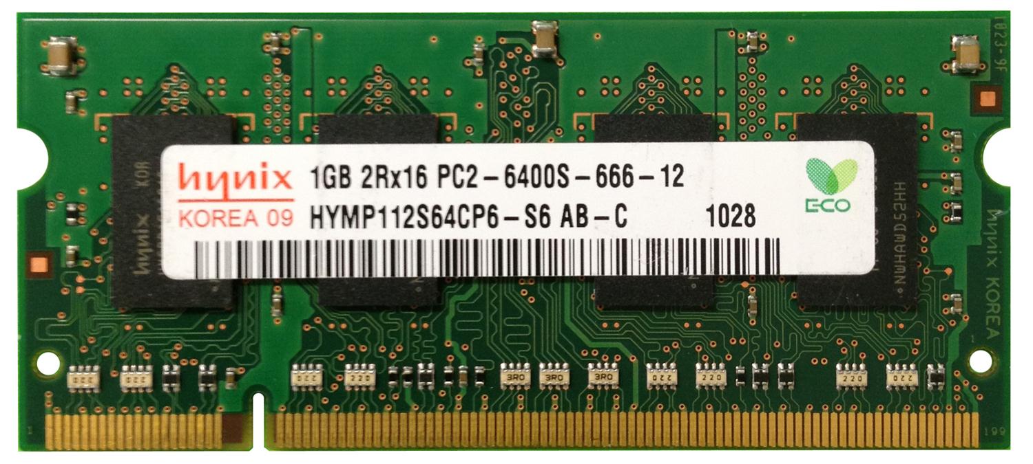 HYMP112S64CP6-S6-AB-C Hynix 1GB PC2-6400 DDR2-800MHz non-ECC Unbuffered 200-Pin SoDimm Dual Rank Memory MOdule