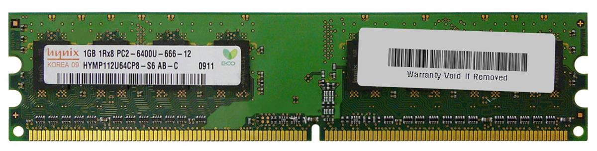 HYMP112U64CP8-S6-AB-C Hynix 1GB PC2-6400 DDR2-800MHz non-ECC Unbuffered CL6 240-Pin DIMM Single Rank Memory Module