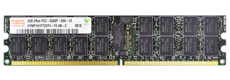 HYMP151P72CP4-Y5-AB-C Hynix 4GB PC2-5300 DDR2-667MHz ECC Registered CL5 240-Pin DIMM Dual Rank Memory Module