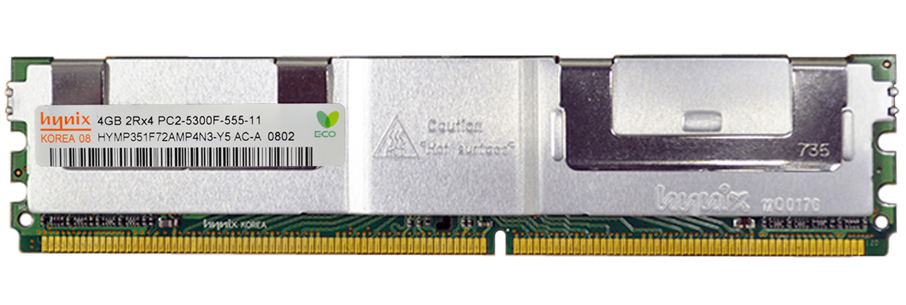 HYMP351F72AMP4N3-Y5 Hynix 4GB PC2-5300 DDR2-667MHz ECC Fully Buffered CL5 240-Pin DIMM Dual Rank Memory Module