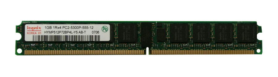 HYMP512P72BP4L-Y5 AB-T Hynix 1GB PC2-5300 DDR2-667MHz ECC Registered CL5 240-Pin DIMM Very Low Profile (VLP) Single Rank Memory Module