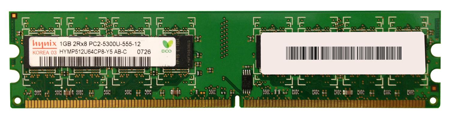 HYMP512U64CP8-Y5-AB-C Hynix 1GB PC2-5300 DDR2-667MHz non-ECC Unbuffered CL5 240-Pin DIMM Dual Rank Memory Module
