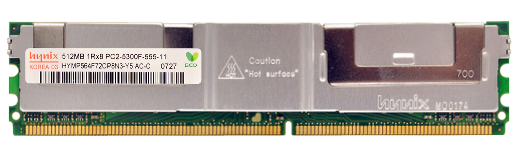 HYMP564F72CP8N3-Y5 Hynix 512MB PC2-5300 DDR2-667MHz ECC Fully Buffered CL5 240-Pin DIMM Single Rank Memory Module