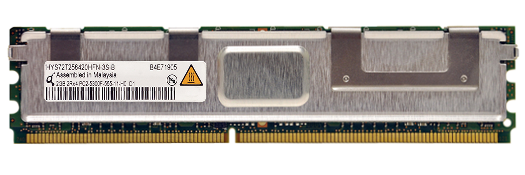 HYS72T256420HFN-3S-B Qimonda 2GB PC2-5300 DDR2-667MHz ECC Fully Buffered CL5 240-Pin DIMM Dual Rank Memory Module
