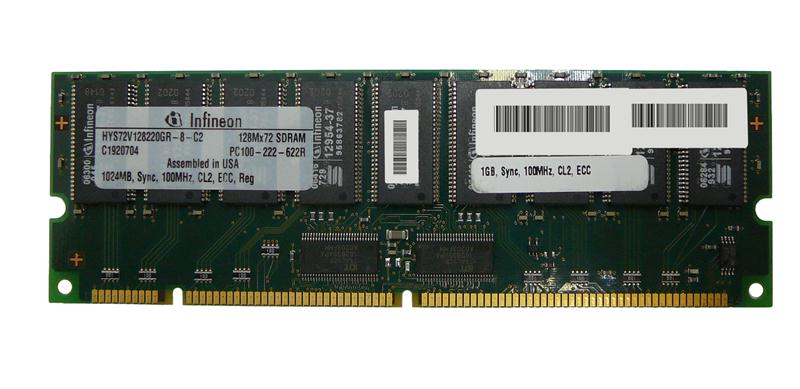 HYS72V128220GR-8-C2 Infineon 1GB PC100 100MHz ECC Registered CL2 168-Pin DIMM Memory Module