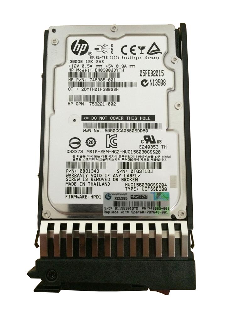 J9F40A HP 300GB 15000RPM SAS 12Gbps Dual Port Hot Swap 2.5-inch Internal Hard Drive