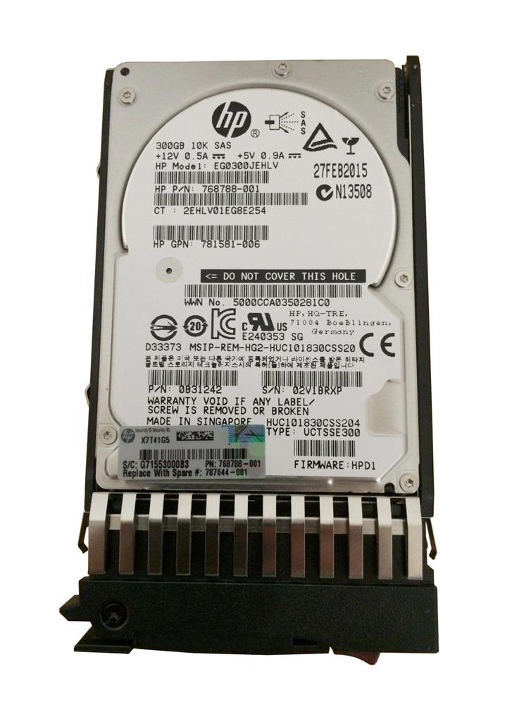 J9F44A HPE 300GB 10000RPM SAS 12Gbps Dual Port Hot Swap 2.5-inch Internal Hard Drive with Tray