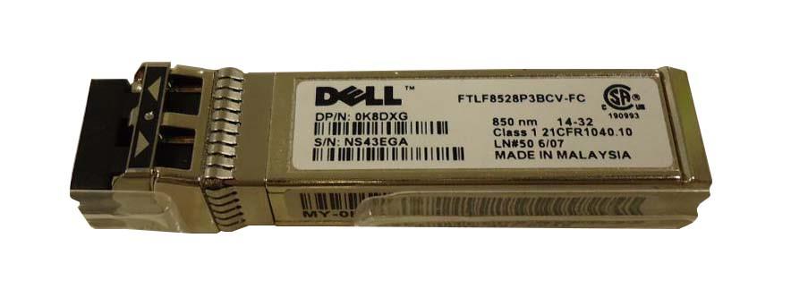 K8DXG Dell 8Gbps Multi-Mode Fibre Channel 50m 850nm Duplex LC Connector SFP+ Transceiver Module