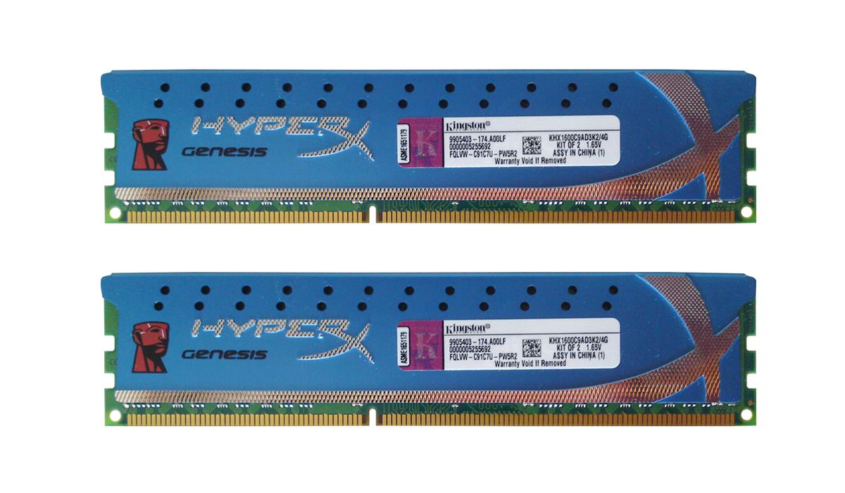 KHX1600C9AD3K2/4G Kingston HyperX Genesis 4GB Kit (2 X 2GB) 1600MHz DDR3 non-ECC CL9 DIMM Memory (Kit of 2)