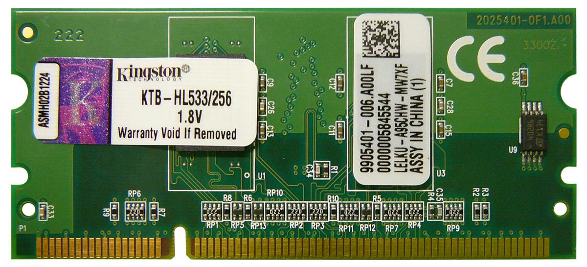 KTB-HL533/256 Kingston 256MB DDR2 16bit non-ECC Unbuffered 144-Pin Memory Module for Brother Printers