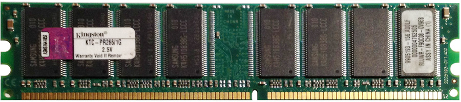 KTC-PR266/1G Kingston 1GB PC2100 DDR-266MHz non-ECC Unbuffered CL2.5 184-Pin DIMM 2.5V Memory Module for Compaq 282436-B21, 286403-001, DC166A, DC341A