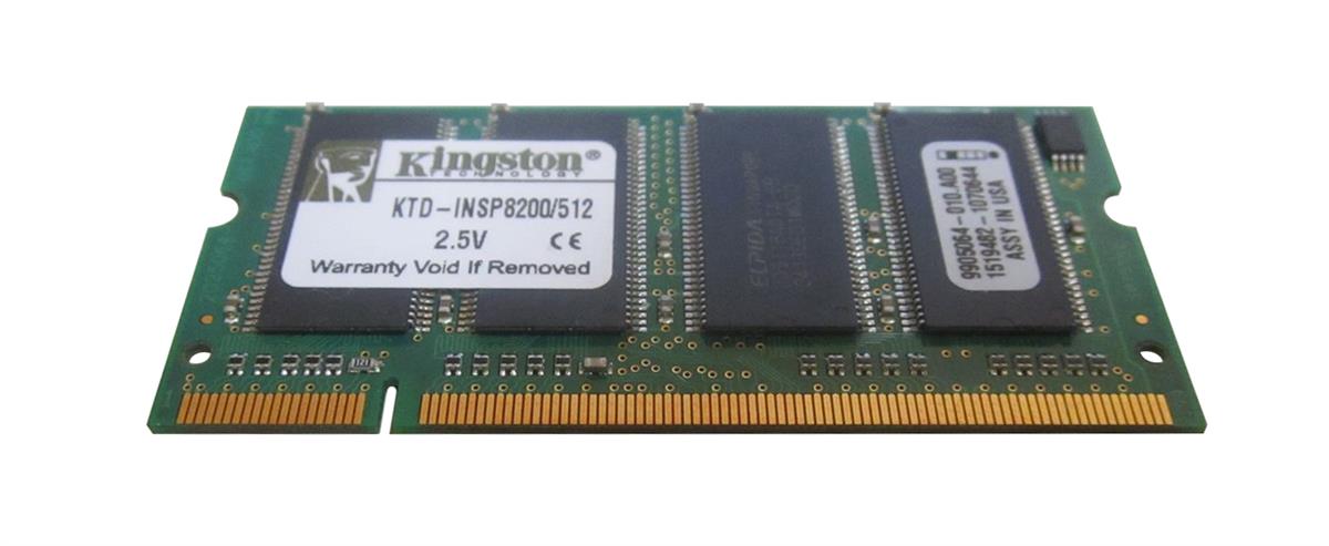 KTD-INSP8200/512 Kingston 512MB PC2100 DDR-266MHz non-ECC Unbuffered CL2.5 200-Pin SoDimm Memory Module for Dell 311-1356