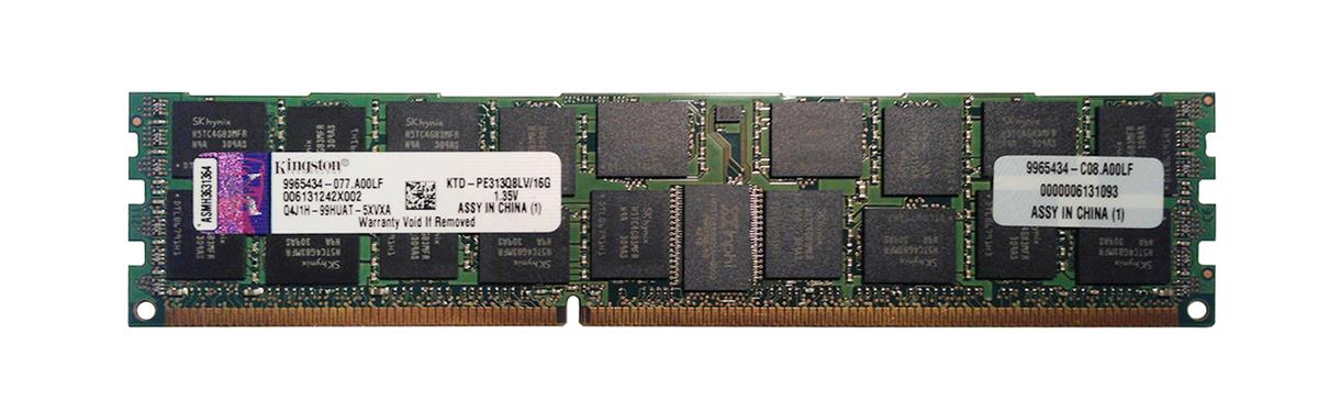 KTD-PE313Q8LV/16G Kingston 16GB PC3-10600 DDR3-1333MHz ECC Registered CL9 240-Pin DIMM 1.35V Low Voltage Quad Rank x8 Memory Module