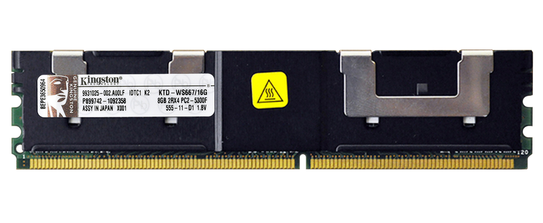 KTD-WS667/16G Kingston 16GB Kit (2 X 8GB) PC2-5300 DDR2-667MHz ECC Fully Buffered CL5 240-Pin DIMM Dual Rank Memory for Dell A1787400 (2pcs); A2257216; A2257217; A2257245; A2257246; A4501463; A4501464