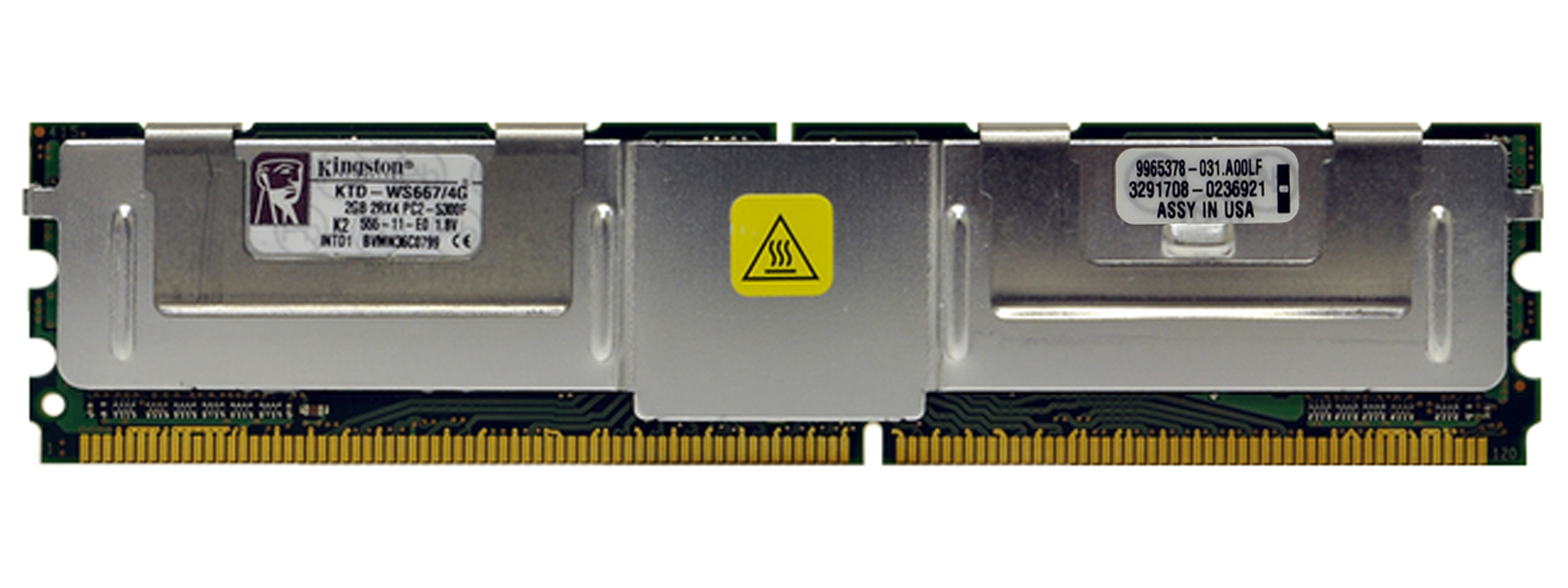 KTD-WS667/4G Kingston 4GB Kit (2 X 2GB) PC2-5300 DDR2-667MHz ECC Fully Buffered CL5 240-Pin DIMM Dual Rank Memory for Dell