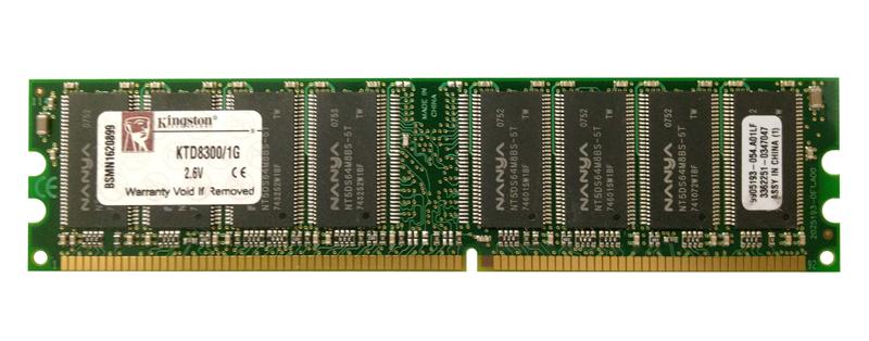 KTD8300/1G Kingston 1GB PC3200 DDR-400MHz non-ECC Unbuffered CL3 184-Pin DIMM Memory Module for Dell A0288600, A0388042, A0546961, A0547734, A0548449