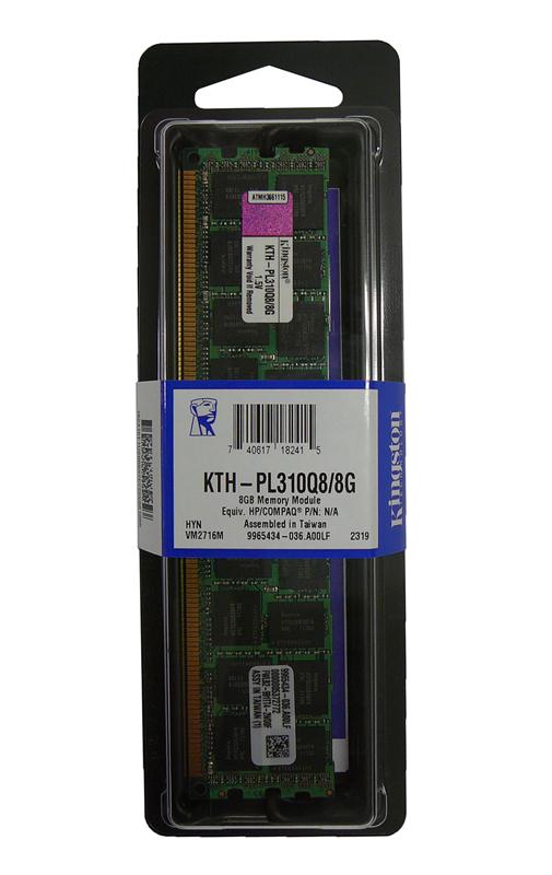 KTH-PL310Q8/8G Kingston 8GB PC3-8500 DDR3-1066MHz ECC Registered CL7 240-Pin DIMM Quad Rank x8 Memory Module for HP/Compaq