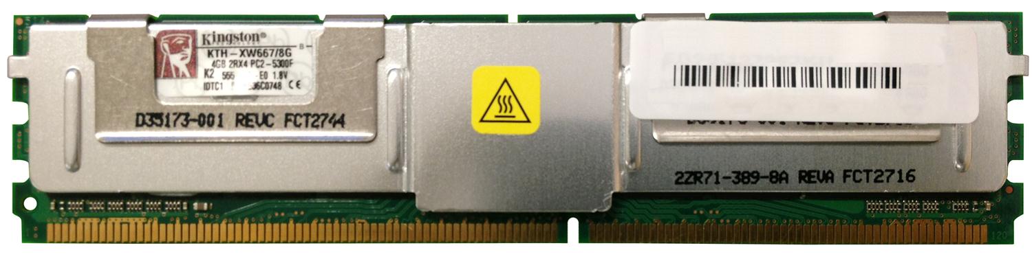 KTH-XW667/8G Kingston 8GB Kit (2 X 4GB) PC2-5300 DDR2-667MHz ECC Fully Buffered CL5 240-Pin DIMM Dual Rank Memory for HP/Compaq 397415-B21