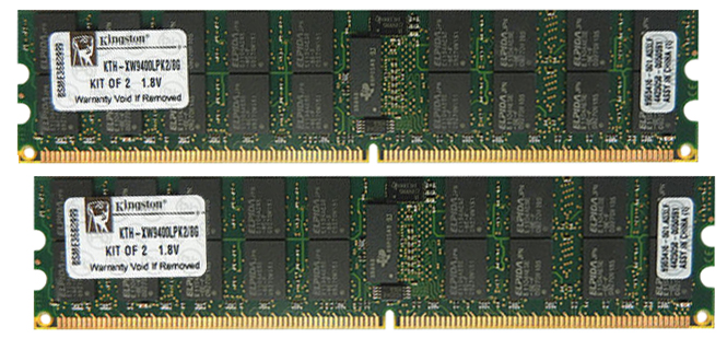 KTH-XW9400LPK2/8G Kingston 8GB Kit (2 X 4GB) PC2-5300 DDR2-667MHz ECC Registered CL5 240-Pin DIMM 1.55V Low Voltage Dual Rank Memory for HP/Compaq 483403-B21