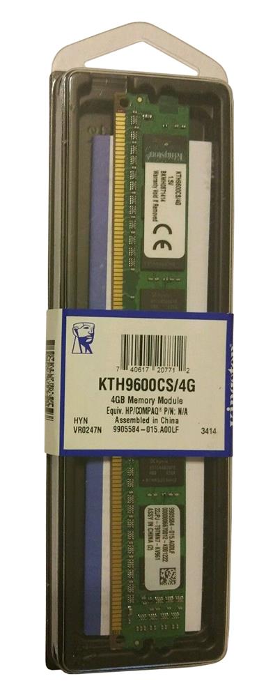 KTH9600CS/4G Kingston 4GB PC3-12800 DDR3-1600MHz non-ECC Unbuffered CL11 240-Pin DIMM Single Rank Memory Module