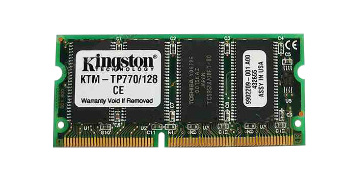 KTM-TP770/128 Kingston 128MB PC66 66MHz non-ECC Unbuffered 144-Pin SoDimm Memory Module