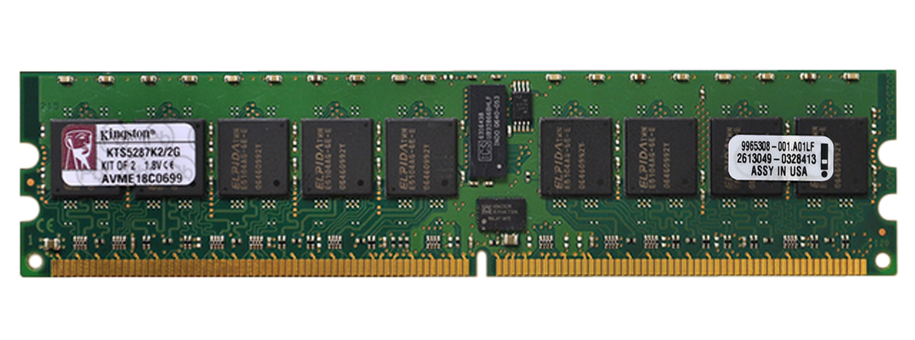 KTS5287K2/2G Kingston 2GB Kit (2 X 1GB) PC2-5300 DDR2-667MHz ECC Registered CL5 240-Pin DIMM Dual Rank Memory for Sun X5287A-Z