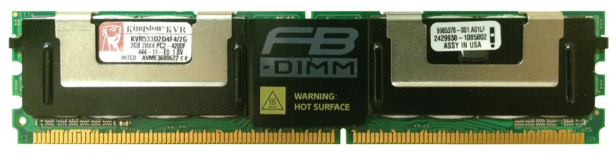 KVR533D2D4F4/2G Kingston 2GB PC2-4200 DDR2-533MHz ECC Fully Buffered CL4 240-Pin DIMM Memory Module