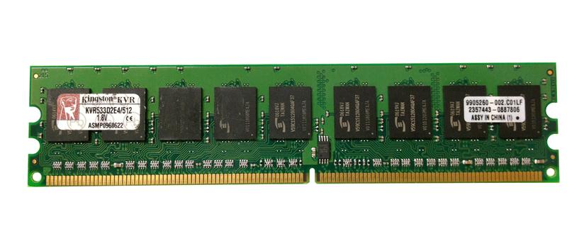 KVR533D2E4/512 Kingston 512MB PC2-4200 DDR2-533MHz ECC Unbuffered CL4 240-Pin DIMM Memory Module