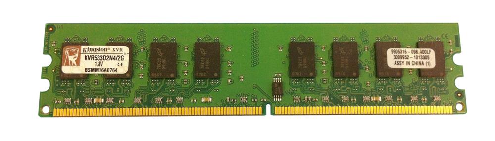 KVR533D2N4/2G Kingston 2GB PC2-4200 DDR2-533MHz non-ECC Unbuffered CL4 240-Pin DIMM Memory Module