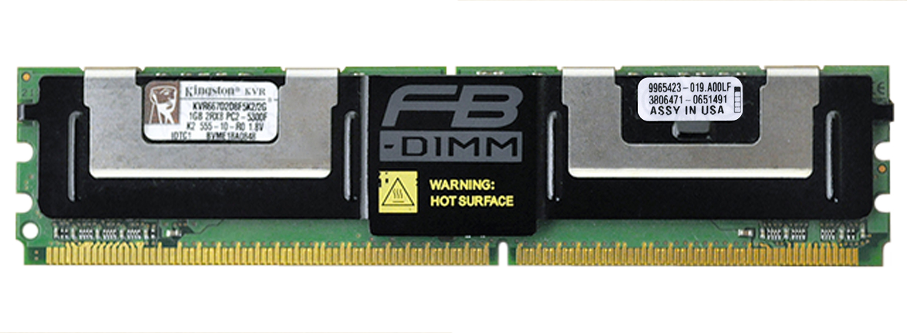 KVR667D2D8F5K2/2G Kingston 2GB Kit (2 X 1GB) PC2-5300 DDR2-667MHz ECC Fully Buffered CL5 240-Pin DIMM Dual Rank Memory