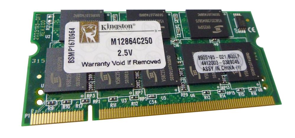 M12864C250 Kingston 1GB PC2700 DDR-333MHz non-ECC Unbuffered CL2.5 200-Pin SoDimm Memory Module for Gateway & Panasonic 5000735, CF-BA511024, CF-WMBA401024B