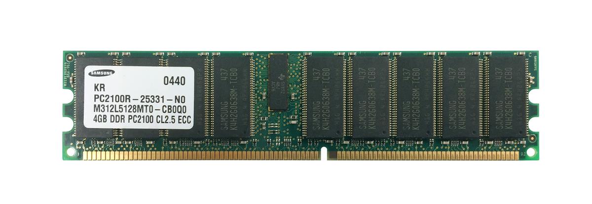 M312L5128MT0-CB0 Samsung 4GB PC2100 DDR-266MHz CL2.5 Registered ECC 184-Pin DIMM 2.5V Memory Module