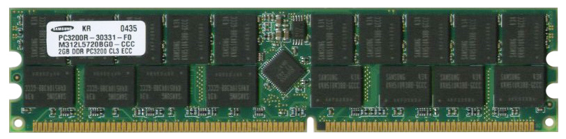 M312L5720BG0-CCC Samsung 2GB PC3200 DDR-400MHz Registered ECC CL3 2.6V 184-Pin DIMM 2.5V Memory Module