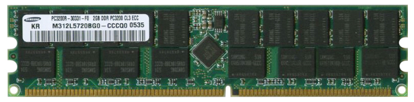 M312L5720BG0-CCCQ0 Samsung 2GB PC3200 DDR-400MHz Registered ECC CL3 2.6V 184-Pin DIMM 2.5V Memory Module