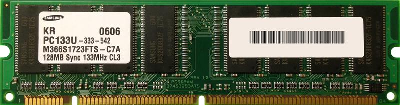 M4L-PC133X64C3-128 M4L Certified 128MB 133MHz PC133 Non-ECC CL3 168-Pin x8 DIMM