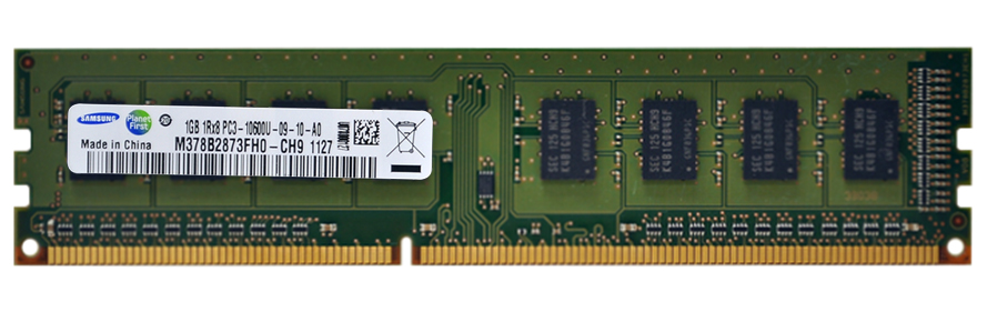 M378B2873FH0-CH9 Samsung 1GB PC3-10600 DDR3-1333MHz non-ECC Unbuffered CL9 240-Pin DIMM Single Rank Memory Module