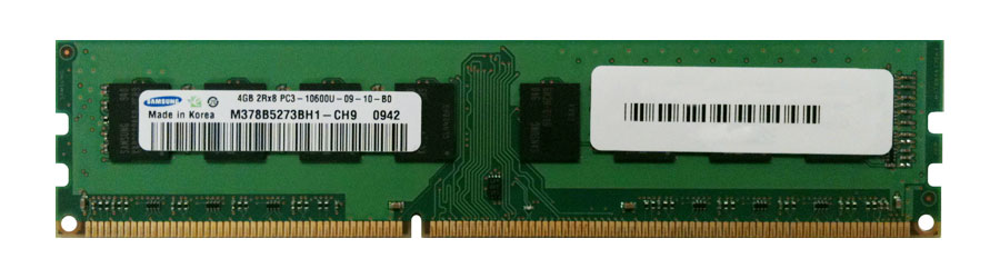 M378B5273BH1-CH9 Samsung 4GB PC3-10600 DDR3-1333MHz non-ECC Unbuffered CL9 240-Pin DIMM Dual Rank Memory Module