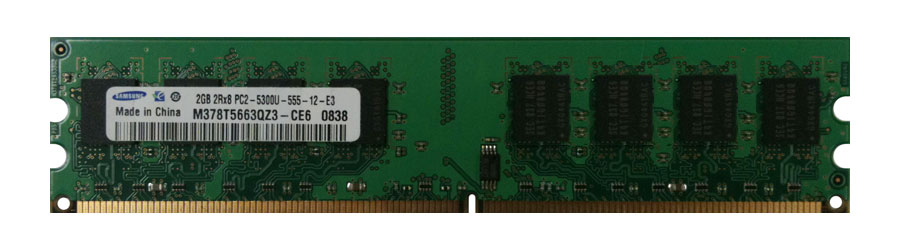 3D-13D258N64910-2G 2GB Module DDR2 PC2-5300 CL=5 non-ECC Unbuffered DDR2-667 1.8V 256Meg x 64 for Lenovo ThinkCentre M52 9210-35U 30R5127; 41X4257; 43R2002; 73P4985