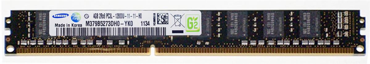 M379B5273DH0-YK0 Samsung 4GB PC3-12800 DDR3-1600MHz non-ECC Unbuffered CL11 240-Pin DIMM 1.35V Low Voltage Very Low Profile (VLP) Dual Rank Memory Module